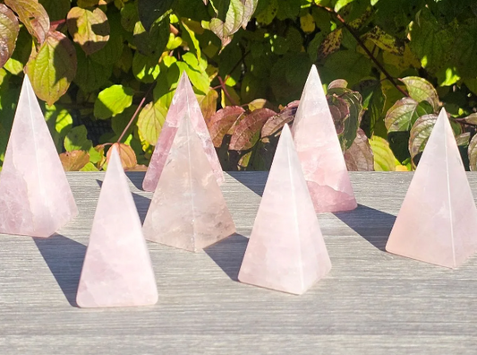 Crystals - Pyramid - Carved Rose Quartz