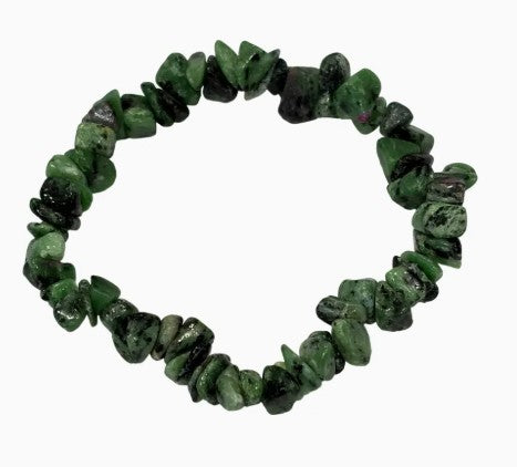 Crystal Chip Bracelet - Ruby in Zoisite