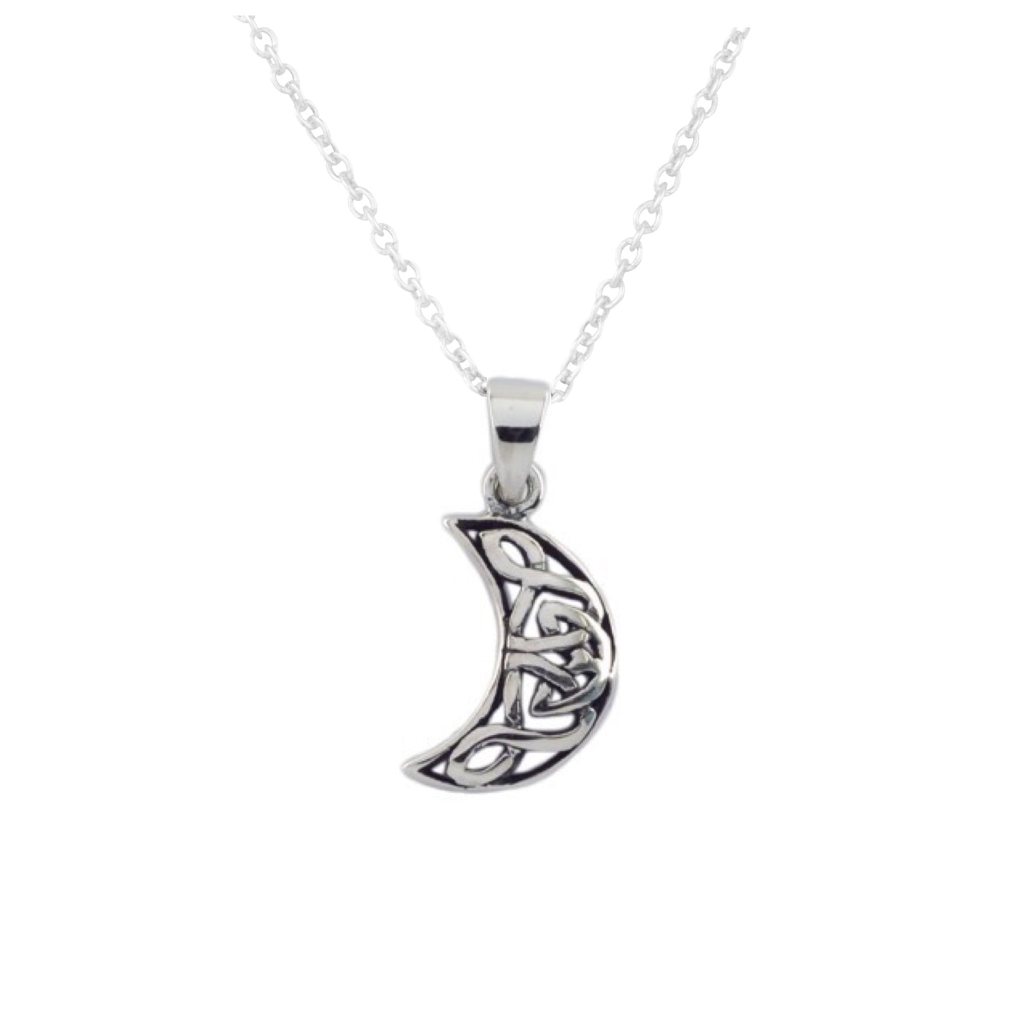 Silver Necklace - Celtic Moon