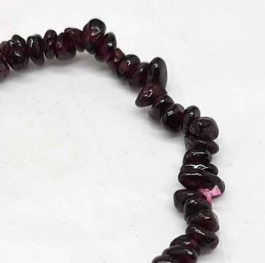 Crystal Chip Bracelet - Hessonite Garnet