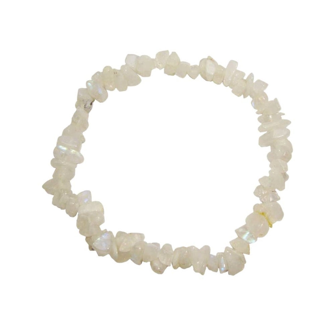 Crystal Chip Bracelet - Rainbow Moonstone