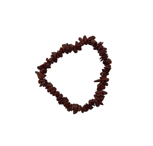 Crystal Chip Bracelet - Red Jasper