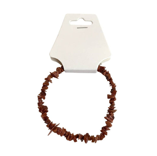 Crystal Chip Bracelet - Red Goldstone