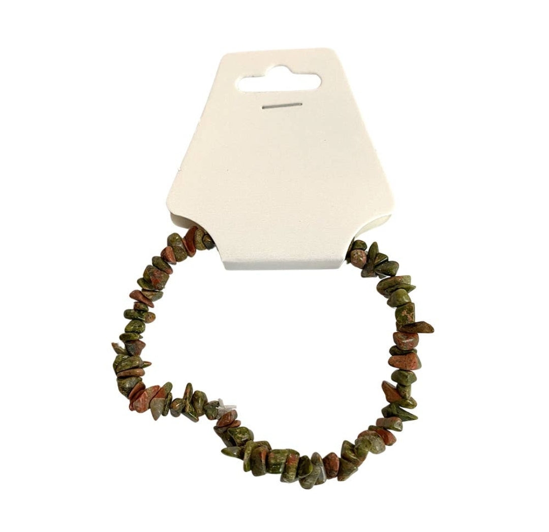 Crystal Chip Bracelet - Unakite