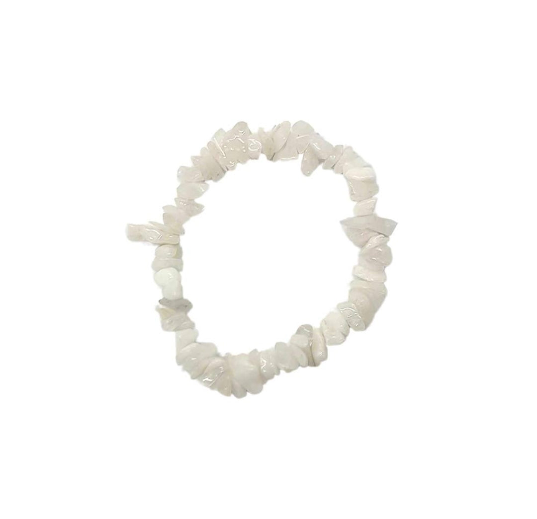 Crystal Chip Bracelet - White Agate