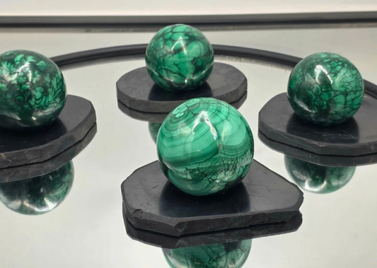Crystal Sphere Stand - Shungite
