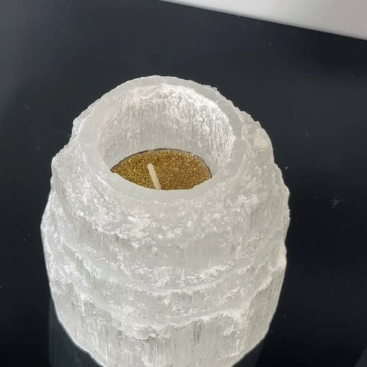 Selenite Tealight Candle Holder