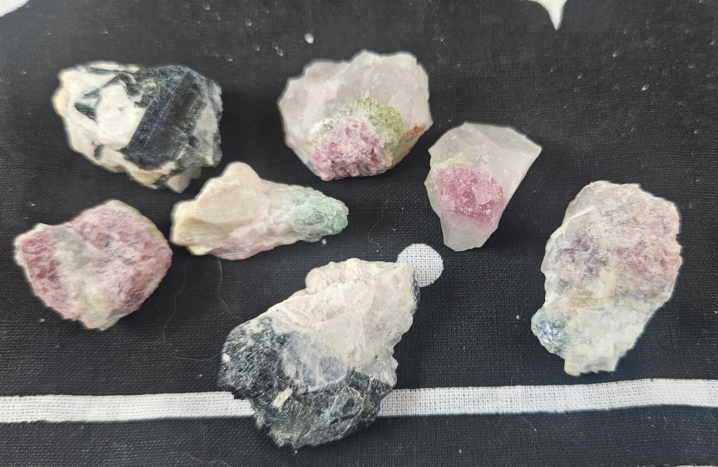 Colourful Tourmaline (various) on Matrix