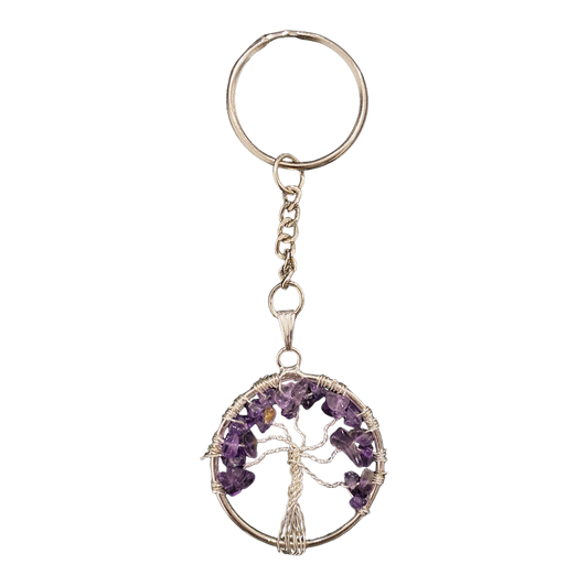 Crystal Tree of Life Keyring