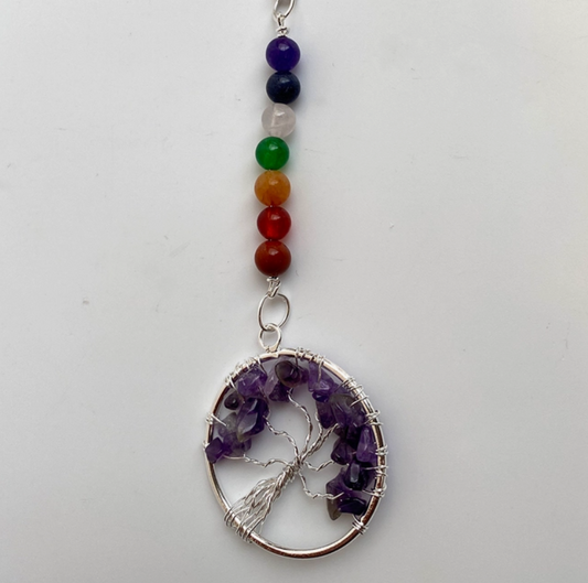 Crystal Tree of Life Chakra Keyring