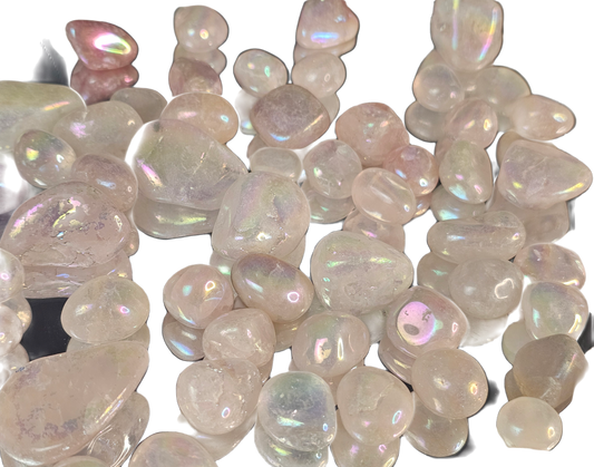 Crystals - Polished Tumble Stones - Aura Rose Quartz