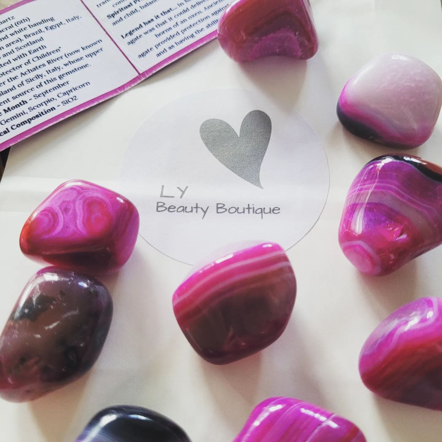 Crystals - Polished Tumble Stones - Pink Agate