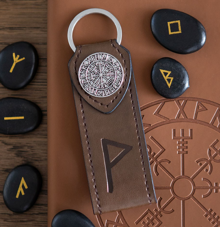 Viking Keyring - Faux Leather Rune