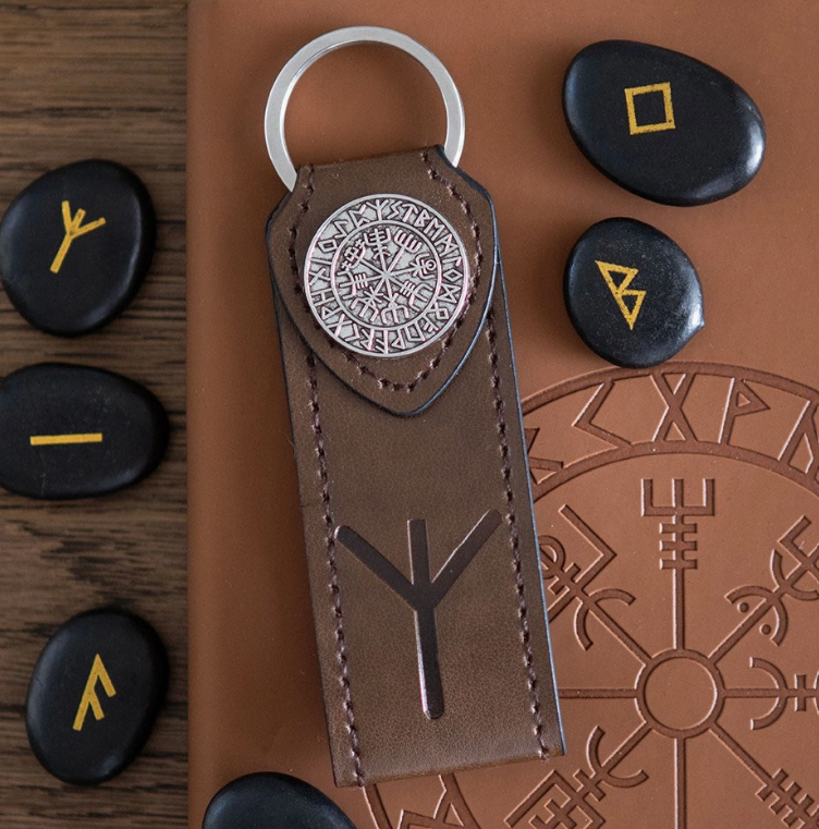 Viking Keyring - Faux Leather Rune
