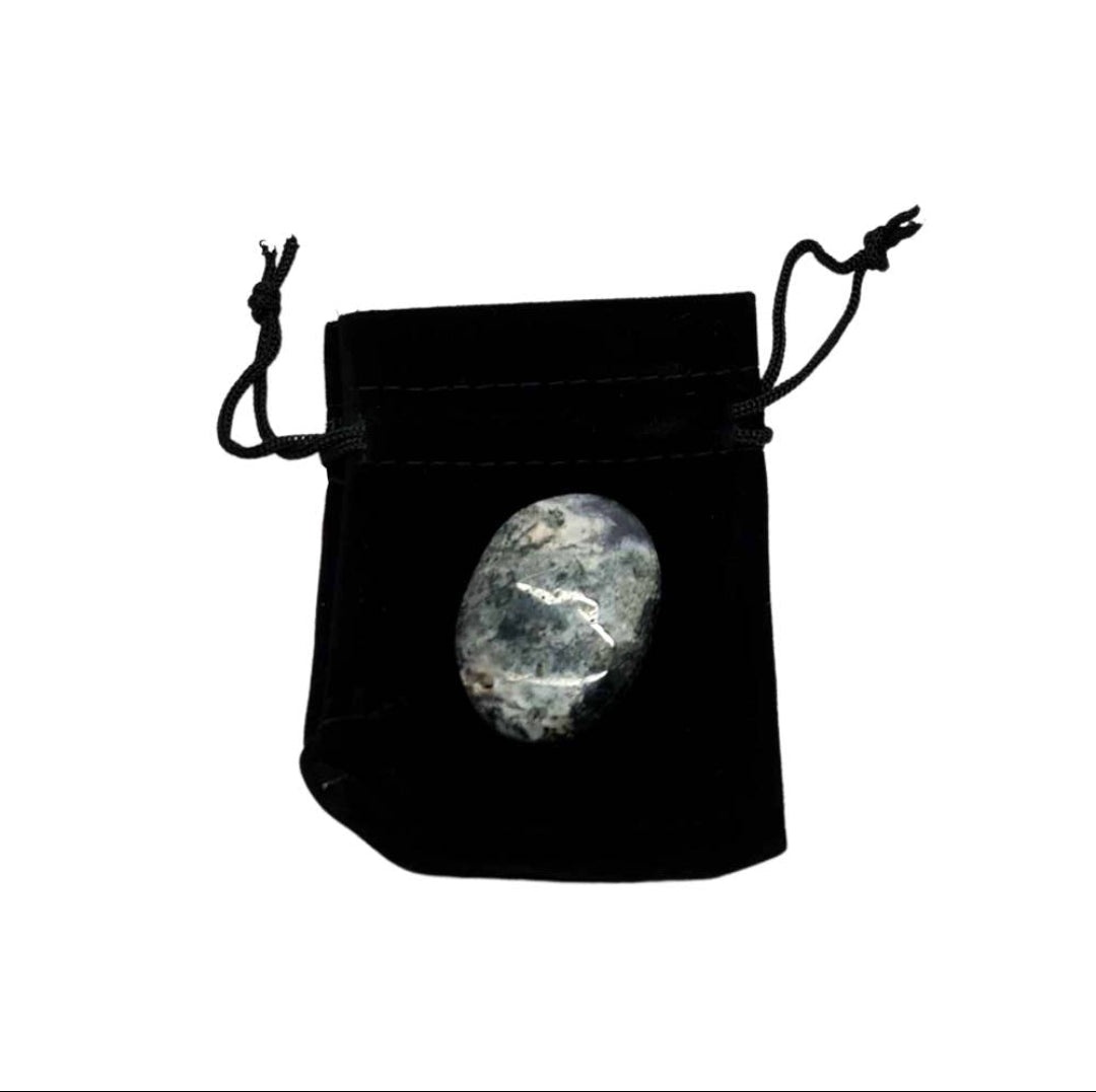 Crystal Worry Stone - Moss Agate