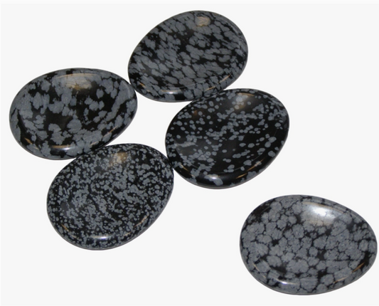 Crystal Worry Stone - Snowflake Obsidian